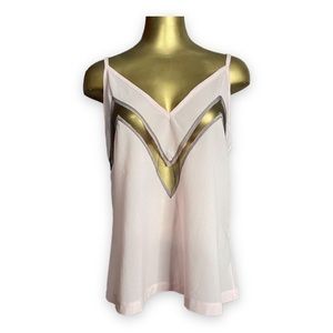 Vintage Lingerie Camisole Top Pink See-Through Mesh Design Medium